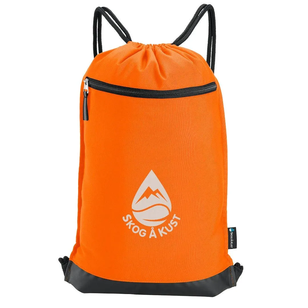 Skog Å Kust GymSak | Patented 2-in-1 Drawstring Cinch Bag with Removable Waterproof Dry Bag | Orange