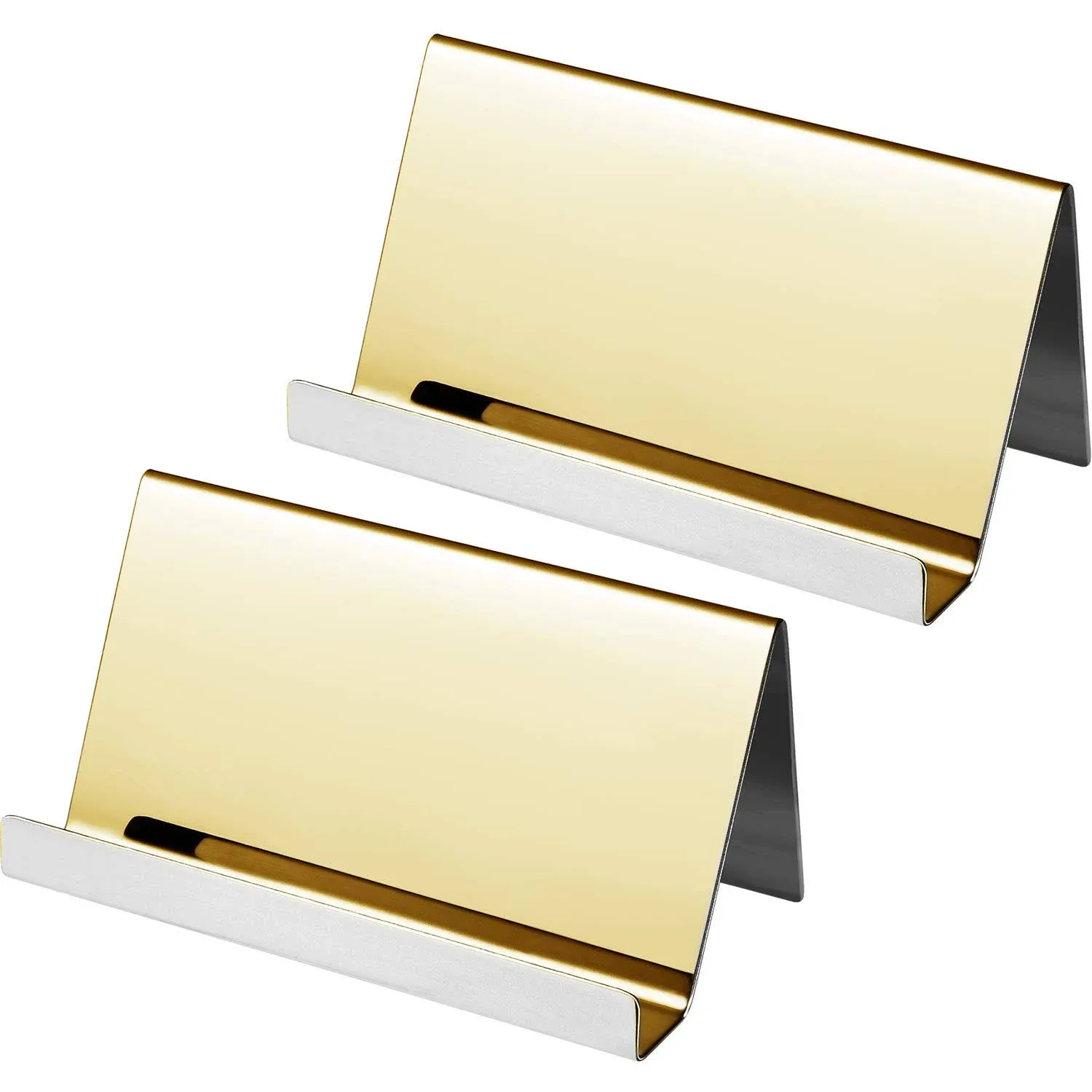 2 Pack Stainless Steel Business Cards Holders Desktop Card Display Business C...