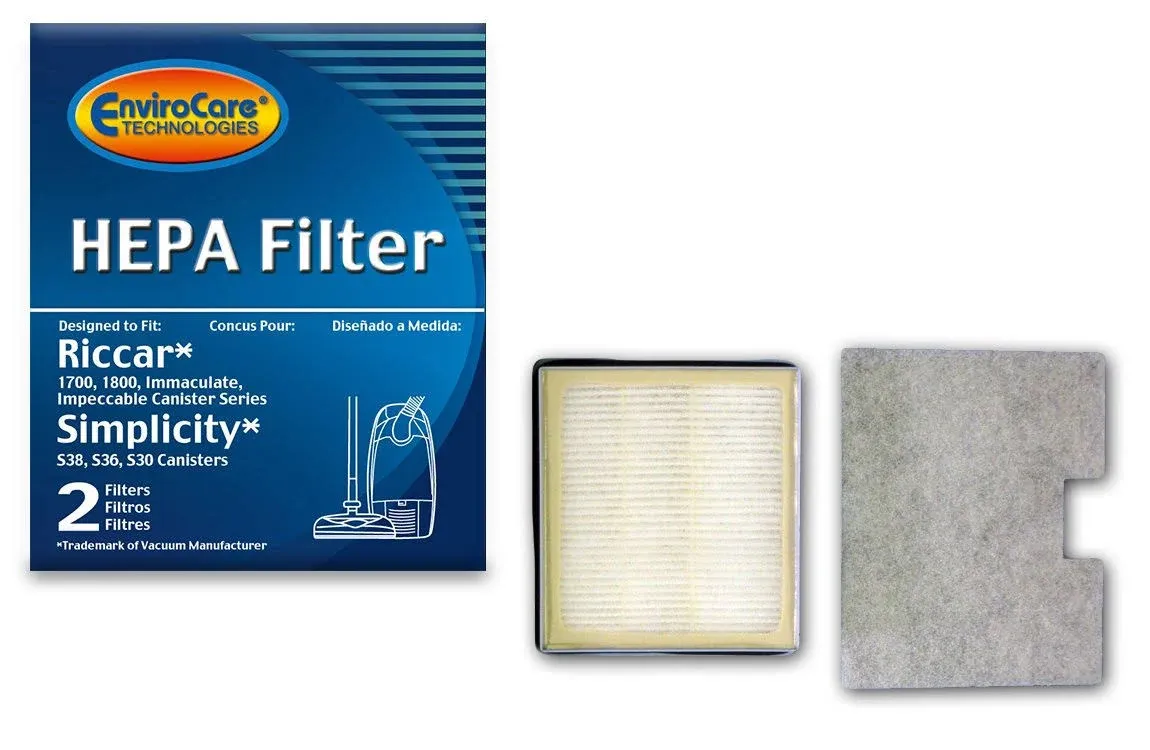 Filter Set Fits For Riccar Impeccable Immaculate Cannister Vacuum RC1700