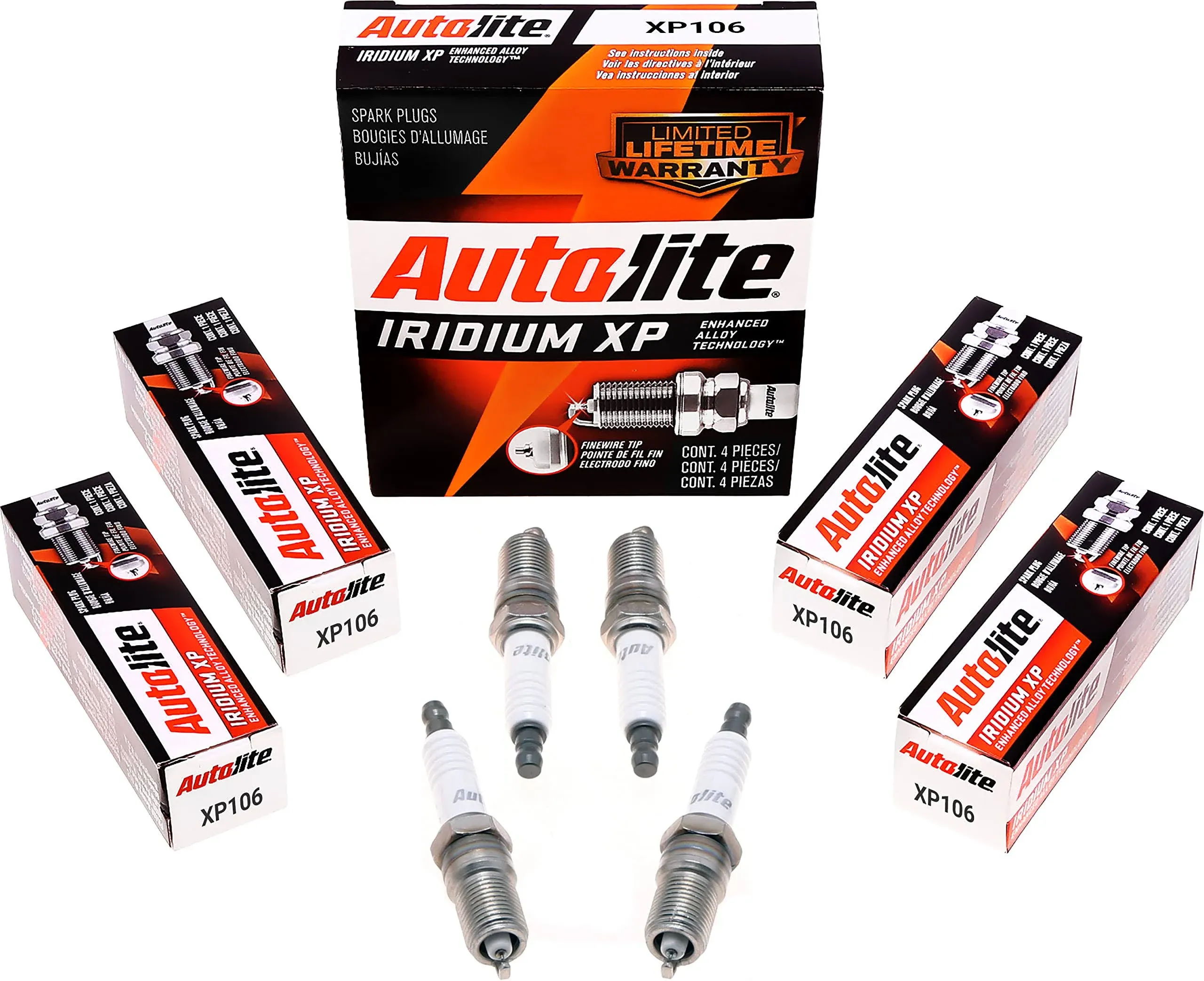 4 Pack Autolite Iridium XP Spark Plugs XP106