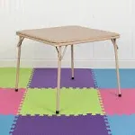 Emma + Oliver Kids Folding Game and Activity Table - Toddler Table for Daycare Center, Tan