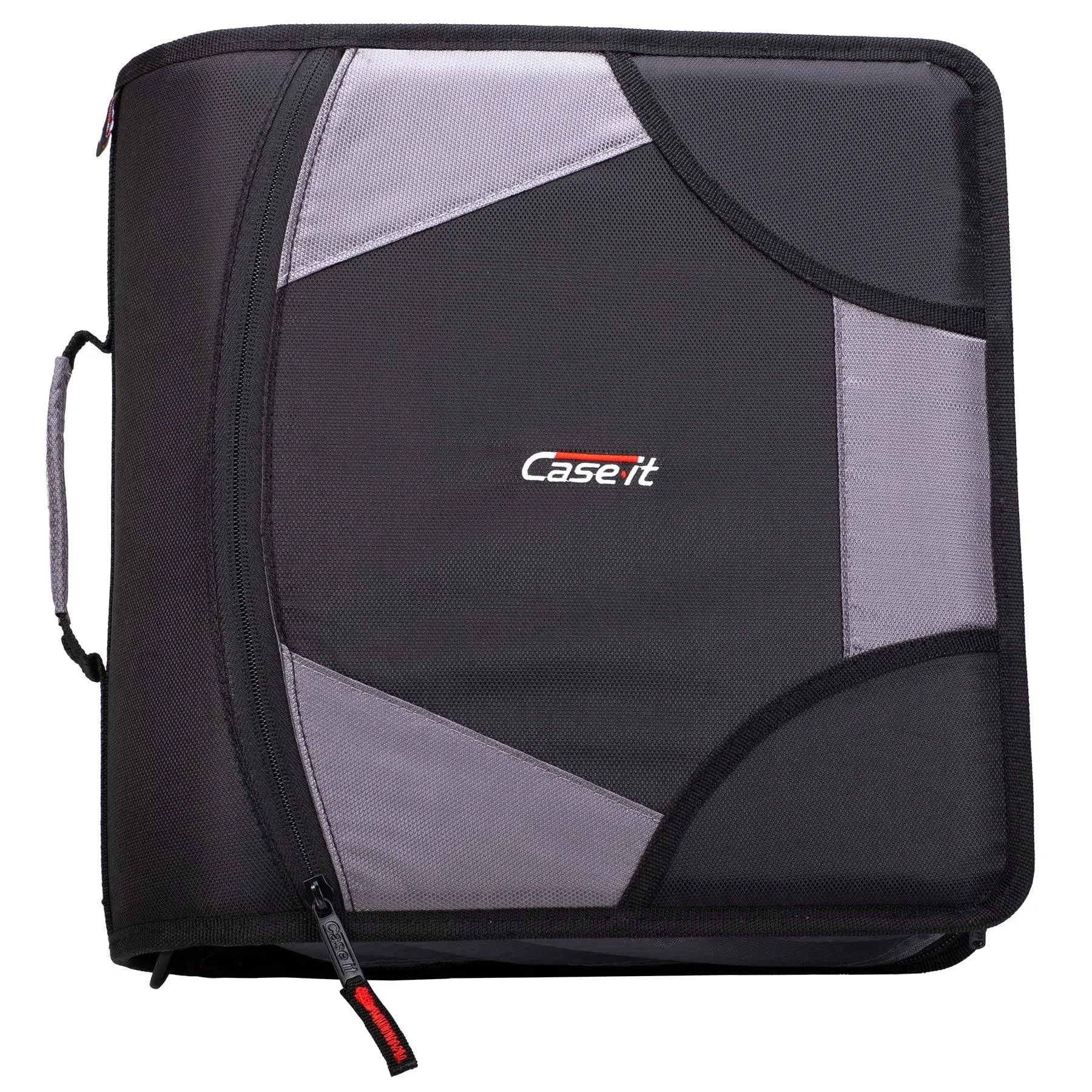 Case It King Size Mighty Zip Tab Binder, 3 Rings, 4" Capacity, 11 x 8.5, Black