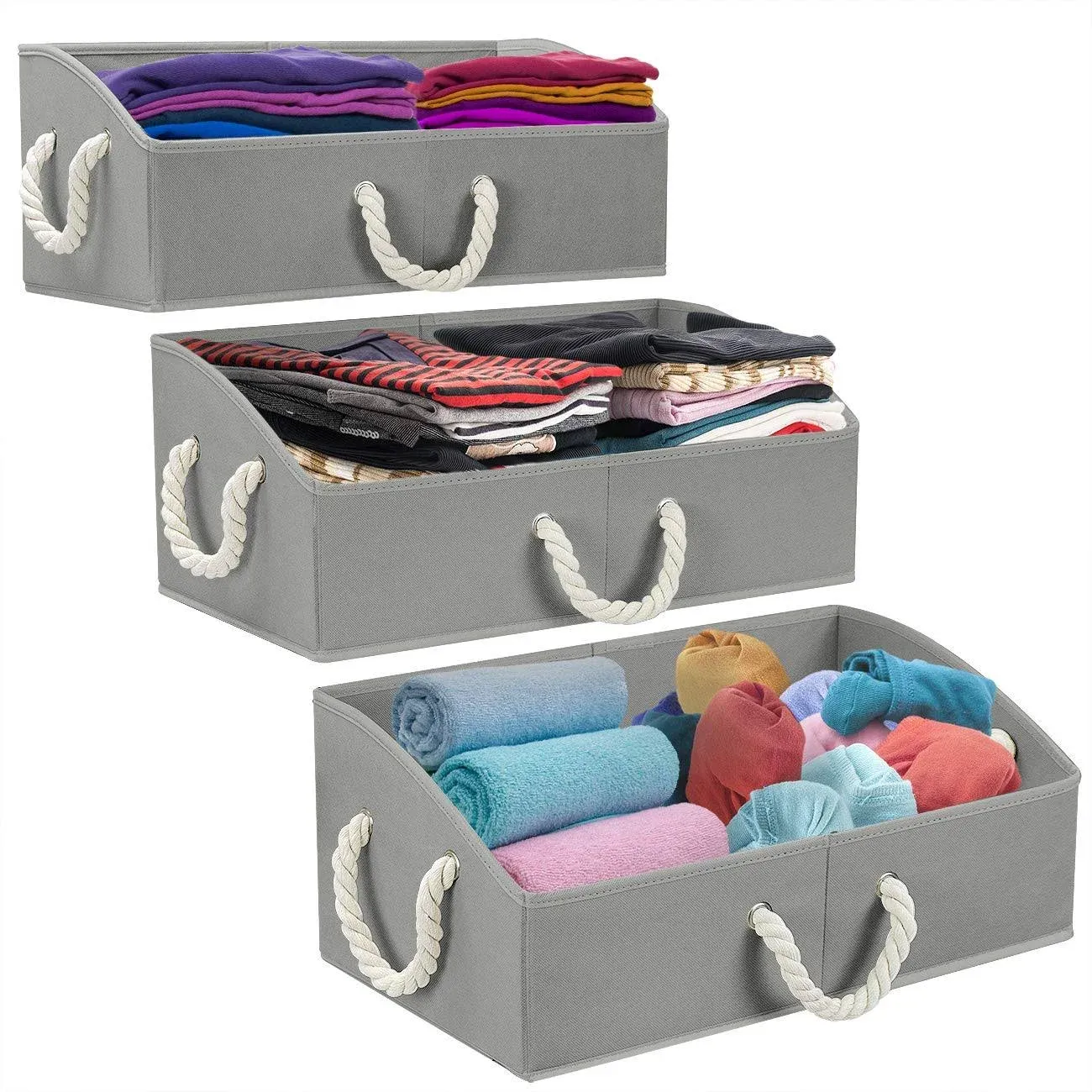 Sorbus 20" Trapezoid Storage Box with Cotton Rope