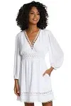 La Blanca Women's Standard Long Sleeve Mini Dress Swimsuit Cover Up