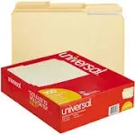 Universal 16113 File Folders- 1/3 Cut Assorted- Two-Ply Top Tab- Letter- Manila- 100/Box