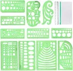 12pcs Geometric Stencils,Drawing Tools Drafting Templates,Circle Shape Stencils Drawing Stencils Drafting Tools for Art,Design