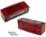 Left+Right/over 12 LED super diodes for each light/AUTO 2PCS 12V LED Submersible Low Profile Rectangular Trailer Lights, Tail Stop Turn Running Lights Kit, Sealed for Boat Trailer Truck Marine