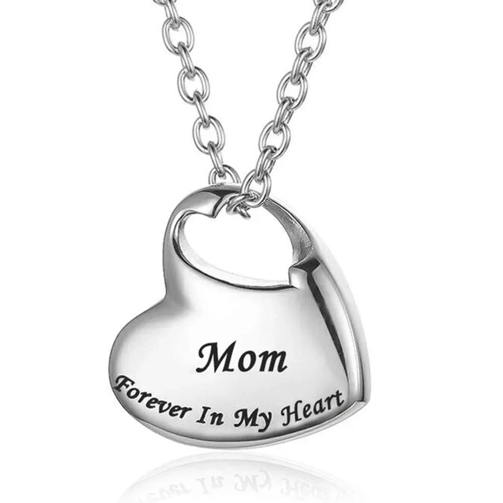 NEW MOM heart cremation urn necklace