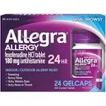 Allegra 24 Hour Allergy Relief Gel caps - Fexofenadine Hydrochloride