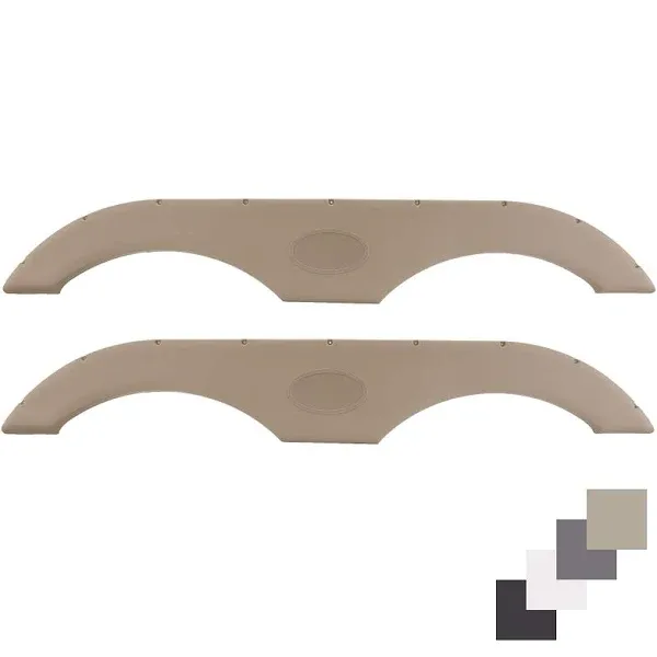 Pair Of RecPro Tandem Trailer Fender Skirt In Tan For RVs, Campers And Trailers