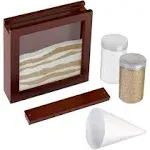 Lillian Rose W Espresso Finished Unity Ceremony Set with 2 Containers of Colored Sand, 1.75", Brown