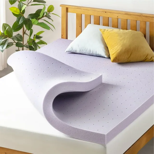 Mellow Full Ventilated Memory Foam Lavender Infusion 3" Mattress Topper