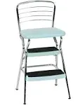 Cosco Stylaire Retro Chair + Step Stool with Flip-Up Seat, Teal