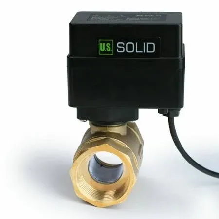 1" Motorized Ball Valve - Brass Electric Ball Valve with 3 Indicator Lights - 2 Wire Auto Return, Normally Open, 9-36V AC/DC by U.S. Solid