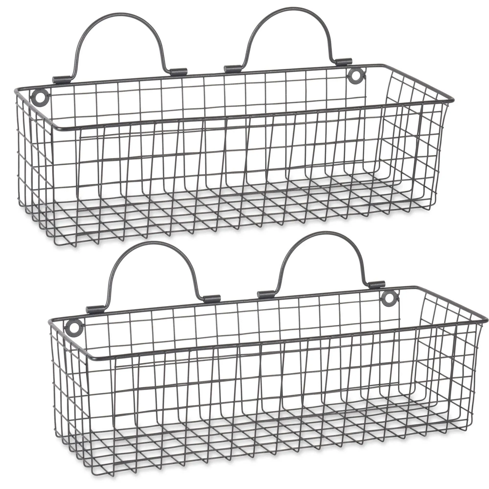 Wire Wall Basket(Set of 2) Medium Black