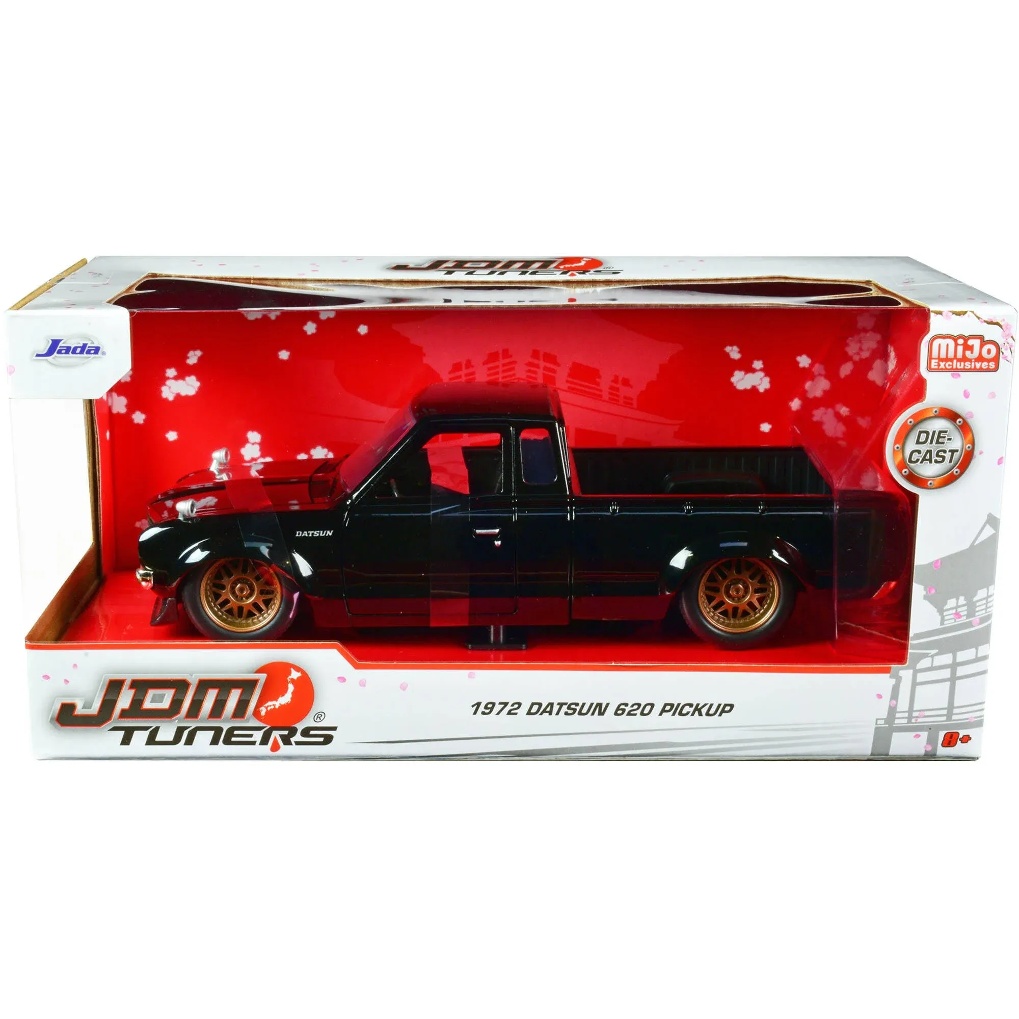 1972 Datsun 620 Pickup Black "JDM Tuners" Series 1/24 Diecast Model Car by Jada