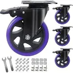 5 inch Caster Wheels 2200lbs,Locking Casters Set of 4 Heavy Duty,YAEMIKY Double Ball Bearing Swivel Plate Caster Wheels for Cart,Workbench,Cabinets（AB Brake/Black）