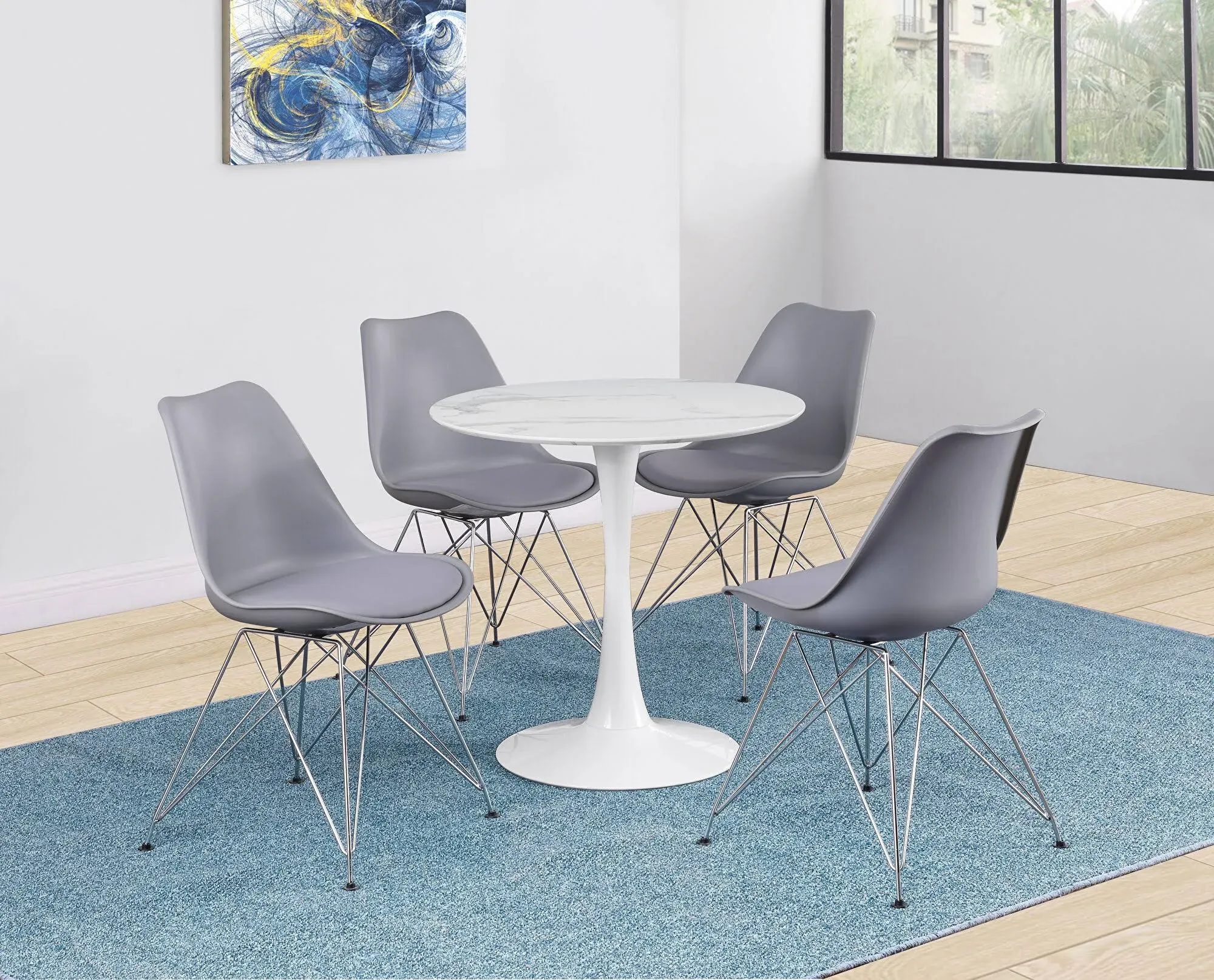 Coaster Furniture Arkell White 30 Inch Round Dining Table