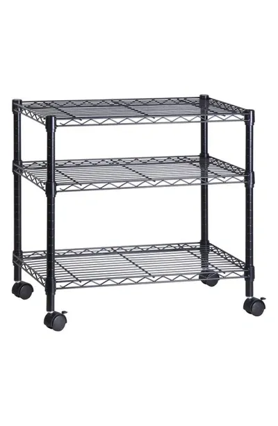 Honey-Can-Do 3-Tier Media Cart, Black