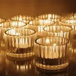 24 Pack Mouth Tealight Candle Holder, Bulk Tea Light Votive Candle Clear