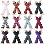  12 pairs Women Winter Long Fingerless 11.8x3.5 Inch (Pack of 24) Color Set 1