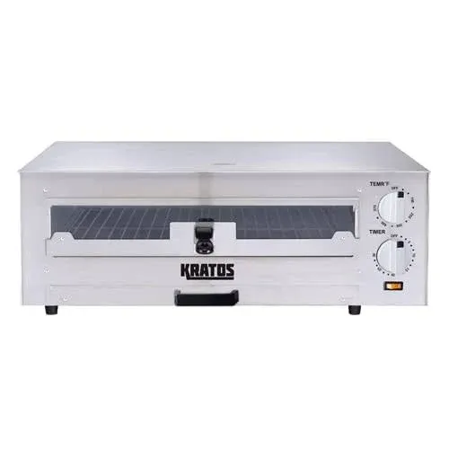 Kratos 29M-037 16" Commercial Electric Countertop Pizza Oven, 120V, 1700 Watts, Stainless Steel Pizza Oven with Glass Door for Restaurants, Cooks Pizzas up to 16" in Diameter