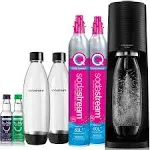 SodaStream Terra (Black) Sparkling Water Maker Bundle, with CO2, DWS Bottles, and MTN Dew Flavor Mix