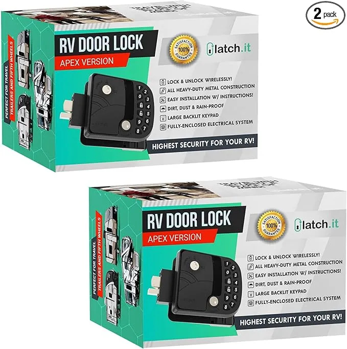 Latch.it 2 Keyed Alike RV Door Locks | 2023 Apex Edition | 10 Digit Keyless RV ...