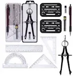 10-Piece Geometry Compass Set with Drawing Tools for Architects,Stu<wbr/>dents,and ...