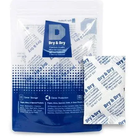 100 gram X 200 PK &#034;Dry &amp; Dry&#034; Food Grade Orange Indicating Silica Gel Packets