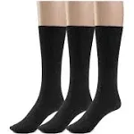 Silky Toes Cotton Diabetic Socks for Men Non Binding Seamless Dress Socks, 3 or 6 Pk Multi Colors Big Sizes