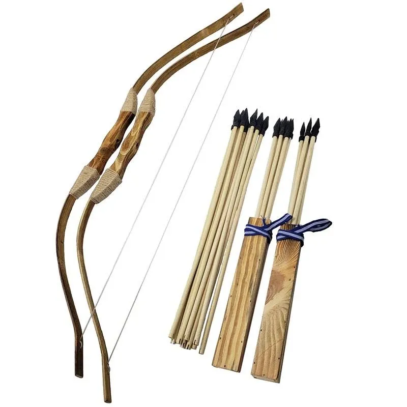 Adventure Awaits! 2-Pack Handmade Wooden Bow and Arrow Set