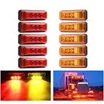 Nilight 10pcs 3 LED Trailer Light 3.9 inch Front Rear Side Marker Lights Clearance Indicator Waterproof Sealed Surface Mounted Marker Light for RV