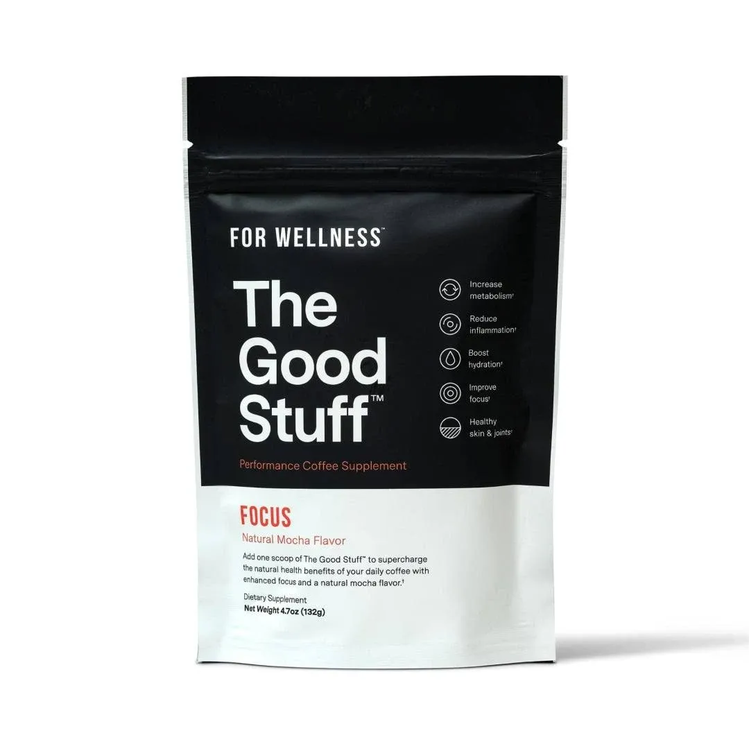 For Wellness The Good Stuff™ Focus Blend (30 Servings Pouch), Non-Dairy Coffee Supplement – Stimulates Cognitive Function & Mental Clarity