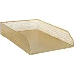 Martha Stewart Ryder 2 Pack Gold Mesh Metal Paper Letter Inbox Tray Desktop Organizer