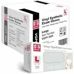 Basic Medical Clear Vinyl Exam Gloves - Latex-Free & Powder-Free, Medium, VGPF3002 (Case of 1,000)