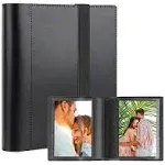 Small Photo Album 4x6, Mini Photo Album Hold 64 Pictures, Black Inner black