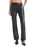 Steve Madden Mercer Straight Leg Faux Leather Pants in Black