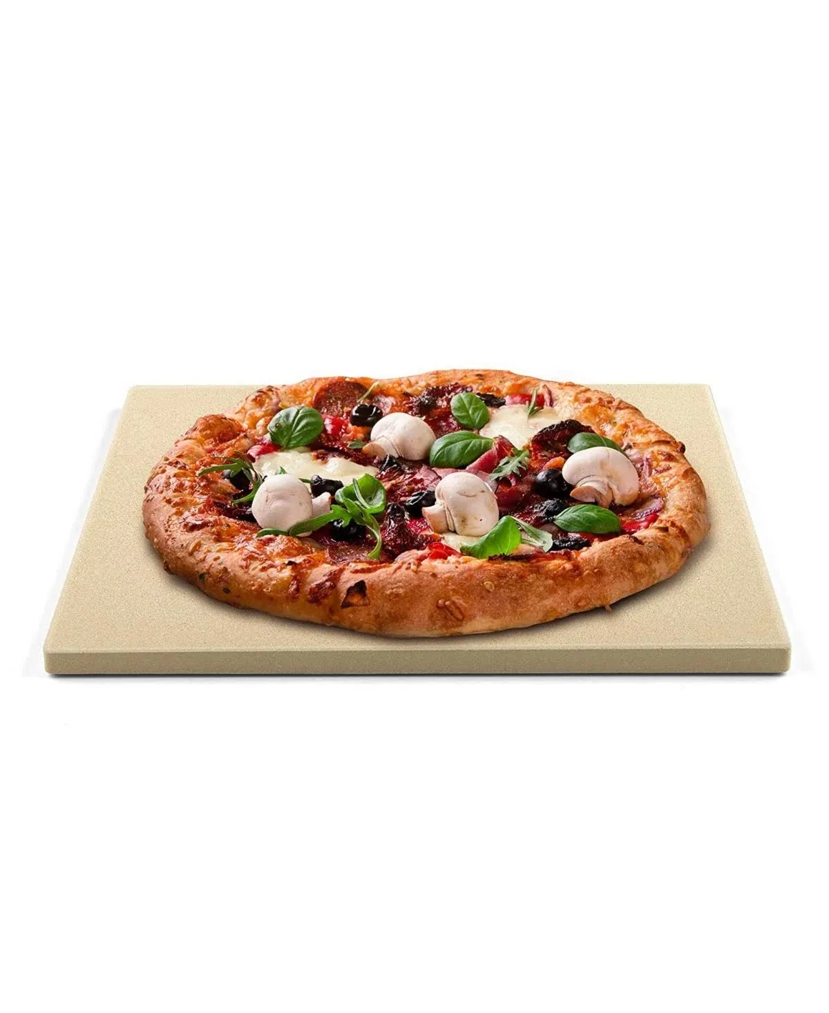 Cook N Home 02663 Pizza Grilling Baking Stone, 16-inch x 14-inch Rectangular x 5 ...