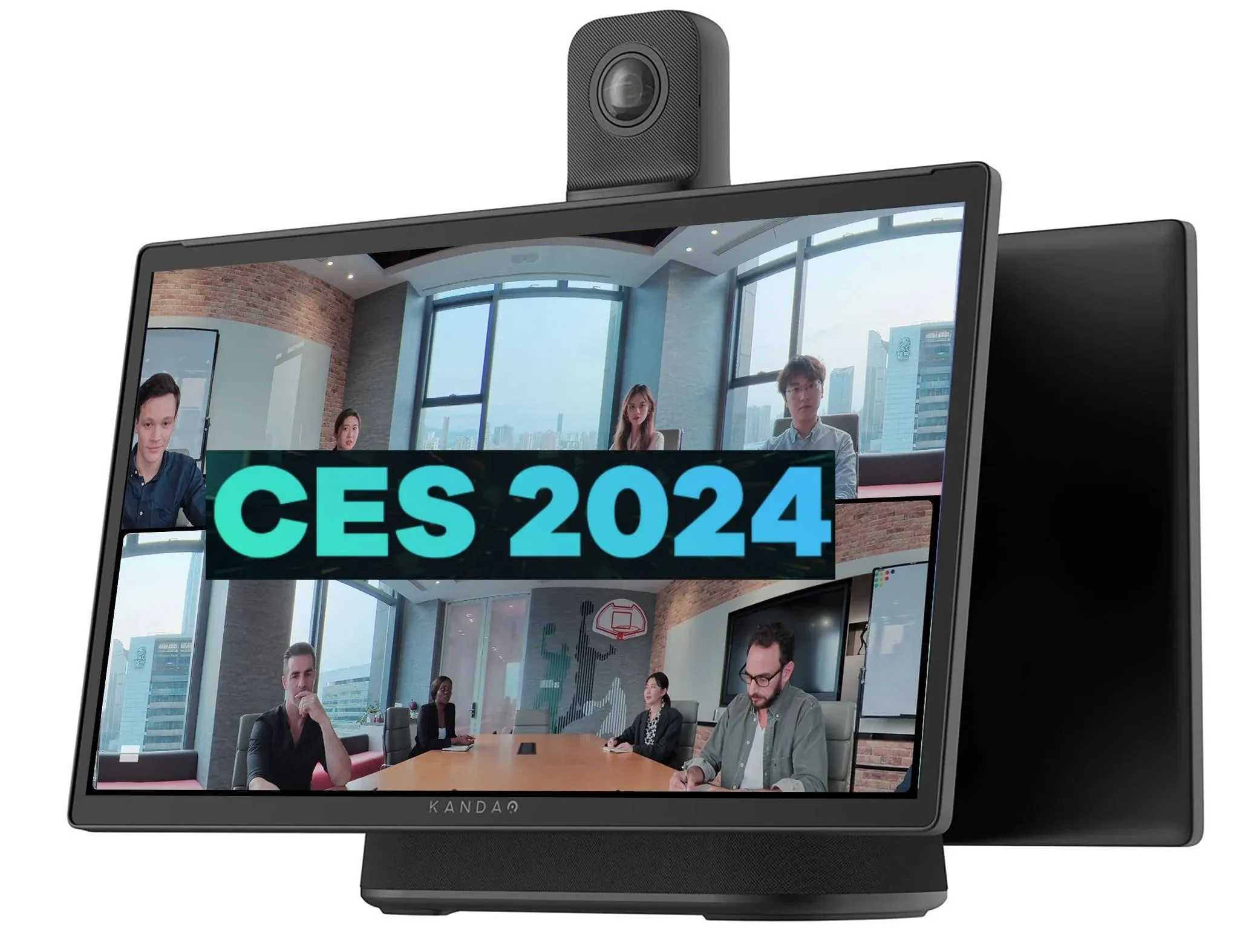 Kandao Meeting Ultra 4k 360° AI Conference Camera with Dual Touchscreen Monitors