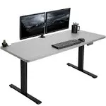 Vivo Electric 60 x 24 Stand Up Desk | Dark Gray Table Top, Black Frame