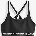 Under Armour Crossback Mid Solid Sports Bra - Girls - Black/White