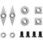 Aogbra 8Pcs Tungsten Carbide Cutters Inserts Set for Wood Lathe Turning Tools(Include 11mm Square with Radius,12mm and 8.9mm Round,30x10mm Diamond