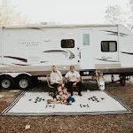 Glamplife RV mat - Recycled Reversible Waterproof RV Rug - Camping Rugs for O...