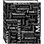 Magnetic Self-Stick 3-Ring Photo Album 100 Pages 50 Sheets, Black & White Words