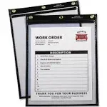 C-Line Heavy-Duty Super Heavyweight Plus Shop Ticket Holders Black 9 x 12 15/BX