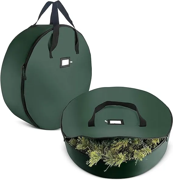 Zober 2-Pack Christmas Wreath Storage Bag 36&#034; - Artificial Wreaths, Durable