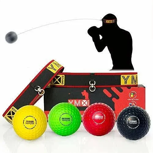 Ymx Boxing Ultimate Reflex Ball Set - 4 React Reflex Ball Plus 2 Adjustable ...