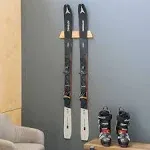 Minimalist Wood Ski Display Rack | Wall Mount