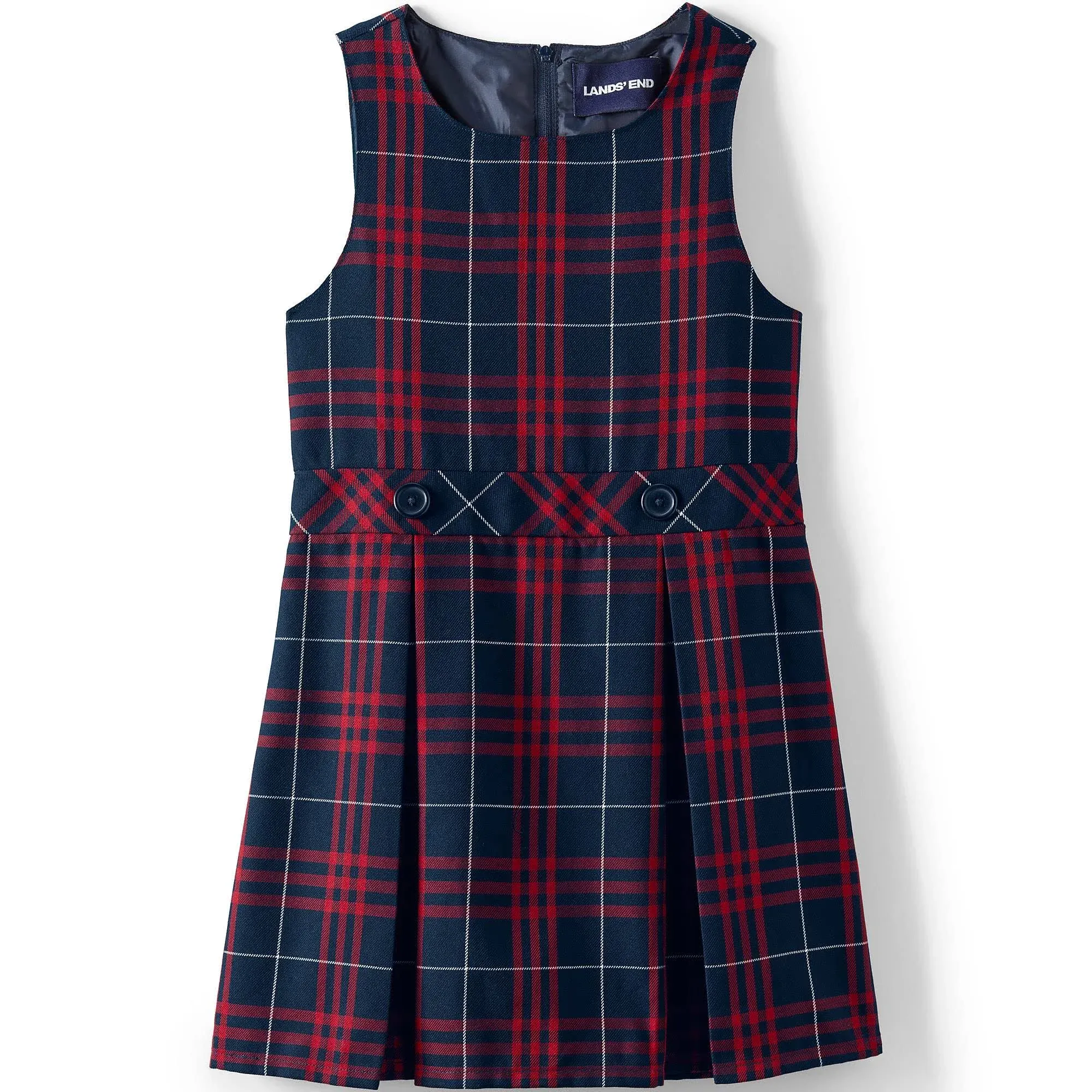 Lands' End Girls Uniform Plaid Jumper